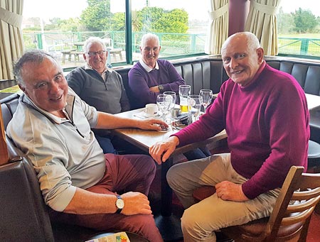Tom McNulty (right) celebrates his 77th birthday